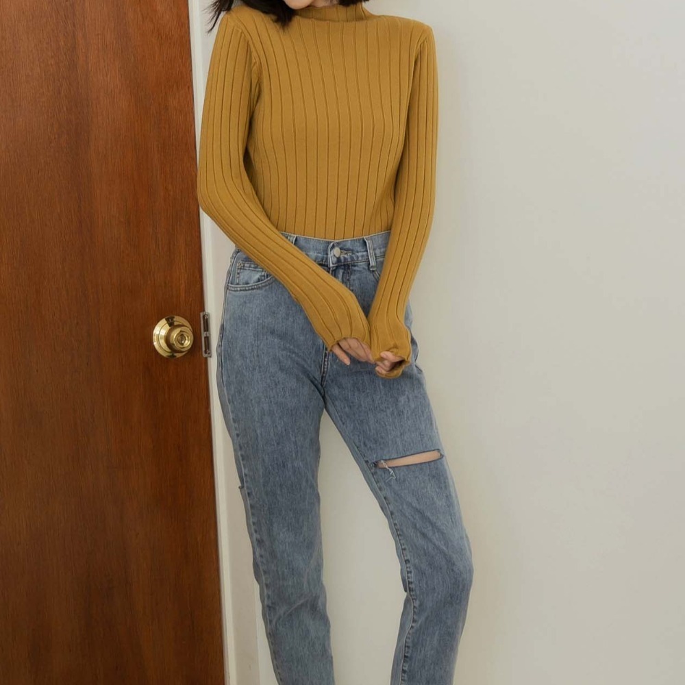 【Infuz 必買男友褲】男友褲 割破男友褲 彈力男友褲 9912 後腰鬆緊 顯瘦 牛仔褲(JW9912)-細節圖7