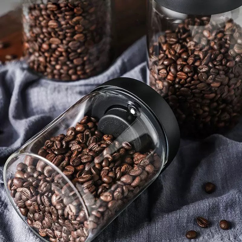 現貨供應 念咖啡 • 用心的香氣 NenCoffee精品莊園 真空 密封罐 玻璃 儲物罐 咖啡粉 茶葉罐 咖啡豆 保鮮盒-細節圖2