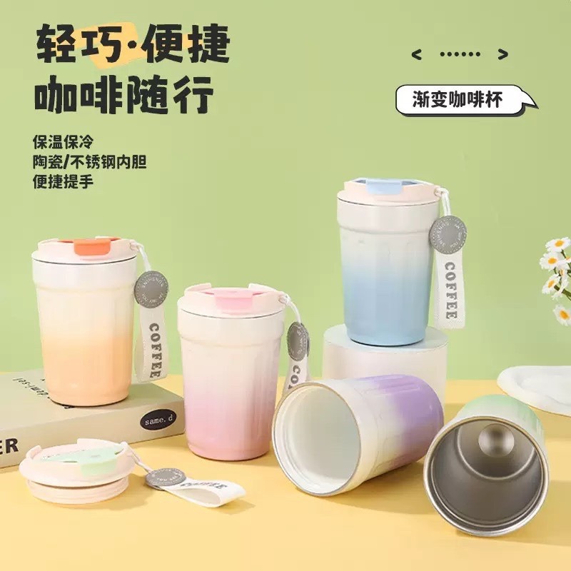 現貨供應 念咖啡 • 用心的香氣 NenCoffee精品莊園 漸變色 陶瓷 八角 咖啡杯 保溫杯 禮品杯-細節圖3