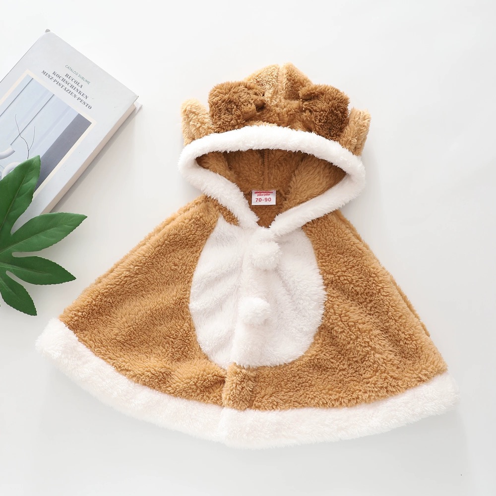 日單 聖誕 珊瑚絨斗篷披肩-細節圖3