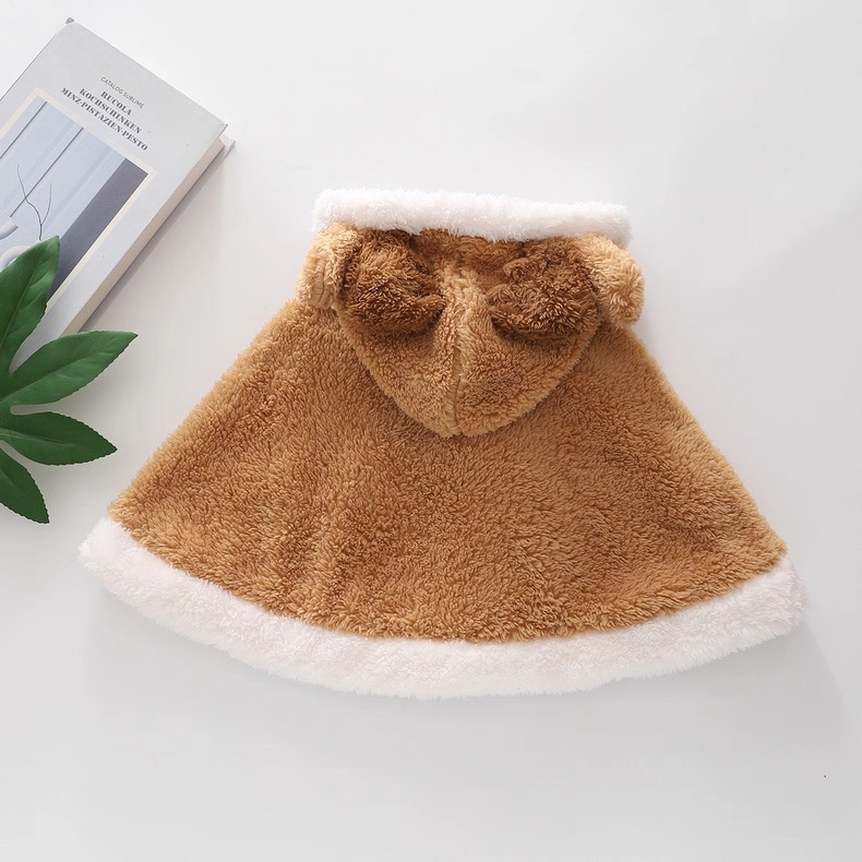 日單 聖誕 珊瑚絨斗篷披肩-細節圖4