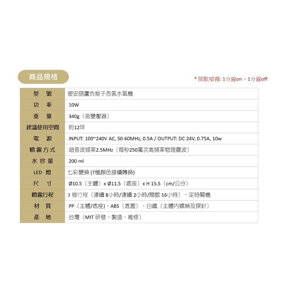 生活方程式 香氛機 水氧機 | 塑安葫蘆負離子香氛水氧機 | 黑木紋 (上燈)-細節圖8