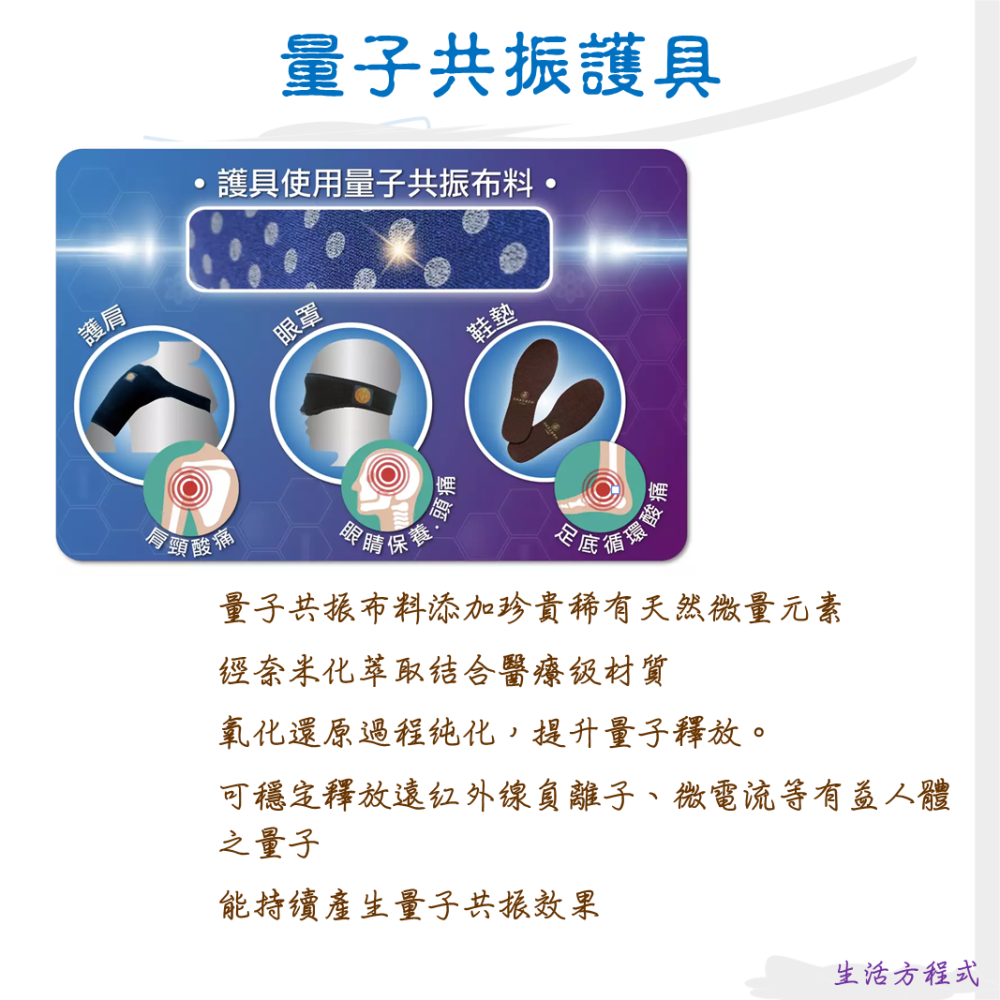 生活方程式 能量保健系列/量子共振護具 量子眼罩、護肩、鞋墊 /太陽神生醫 太陽神 量子護具 眼鏡 晶片 台灣專利 睡眠-細節圖5