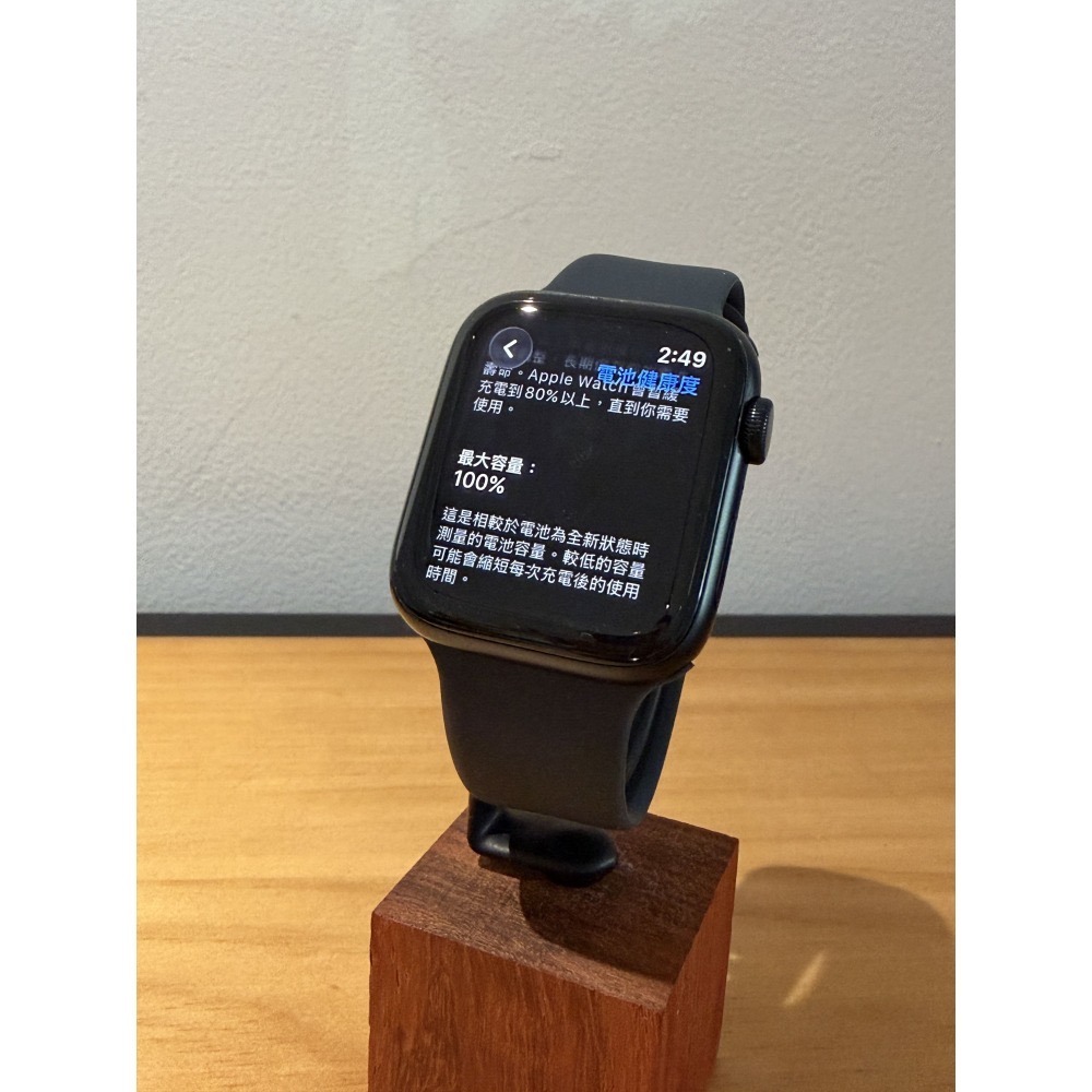 Apple Watch SE2 44mm 午夜🔋100%│螢幕無傷│外觀9成新│原廠電池│盒配齊全-細節圖2