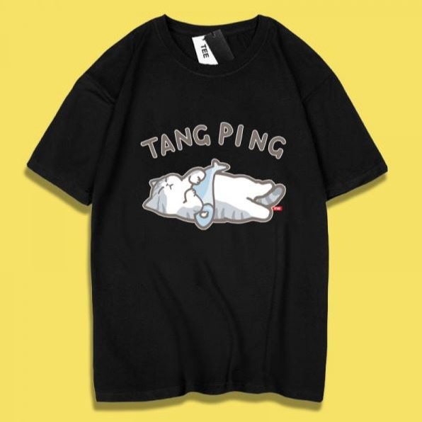 貓咪-躺平~印花短袖-細節圖2