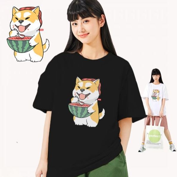 柴犬吃西瓜印花短袖-細節圖3
