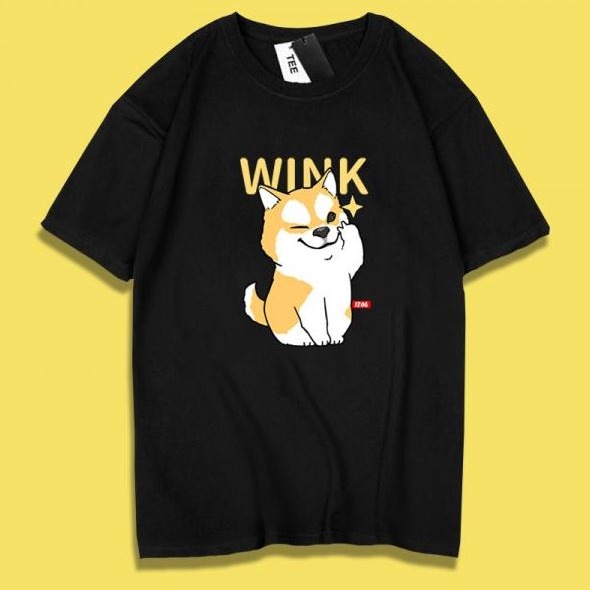 貓咪&柴犬-WINK印花短袖-細節圖3