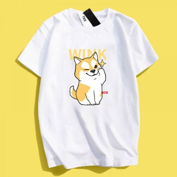 貓咪&柴犬-WINK印花短袖-細節圖5