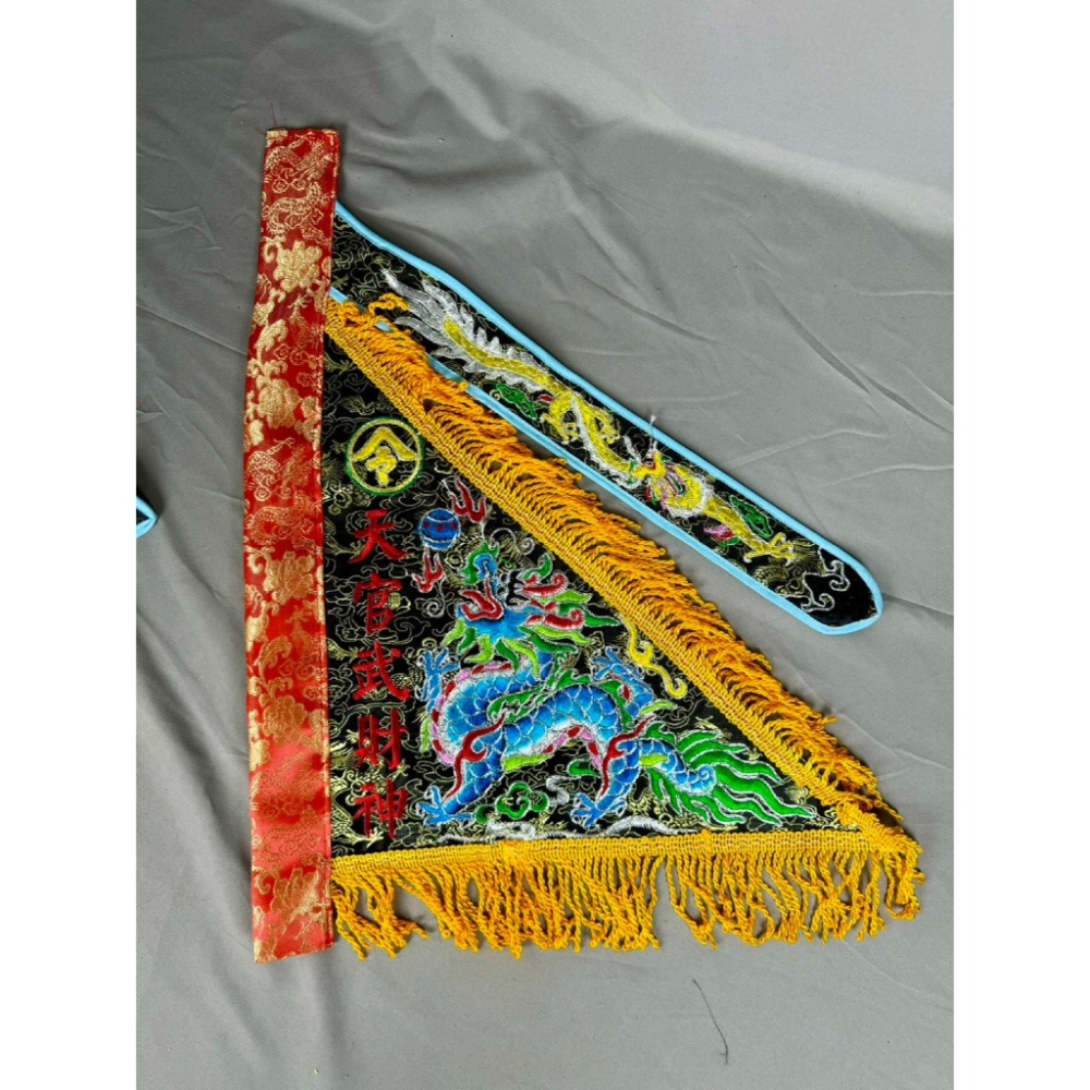 現貨供應 弘喧 三角旗 令旗 手令 木製旗竿 葫蘆頭 雙面 平繡 乩身 觀音佛祖 關聖帝君 天上聖母 九龍太子-細節圖3