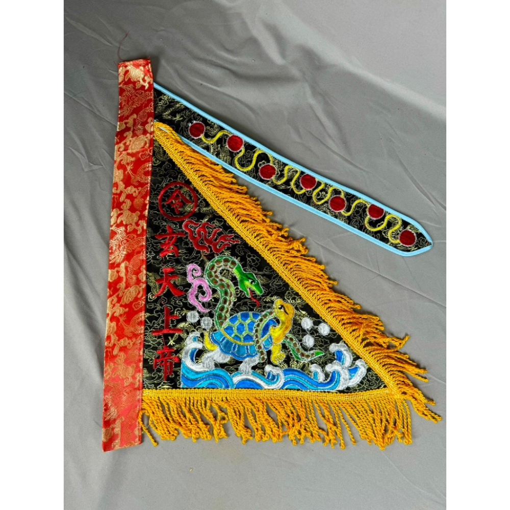 現貨供應 弘喧 三角旗 令旗 手令 木製旗竿 葫蘆頭 雙面 平繡 乩身 觀音佛祖 關聖帝君 天上聖母 九龍太子-細節圖5