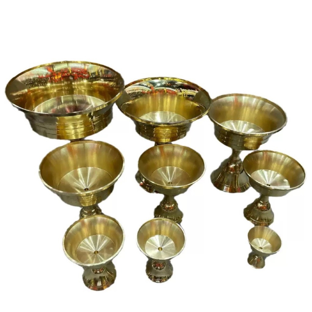 現貨供應 弘喧 純銅 酥油燈座 加厚 蠟燭臺 佛前 供燈 高腳 家用 固體 液體 兩用 油燈 西藏 密宗 法器 護法-細節圖2