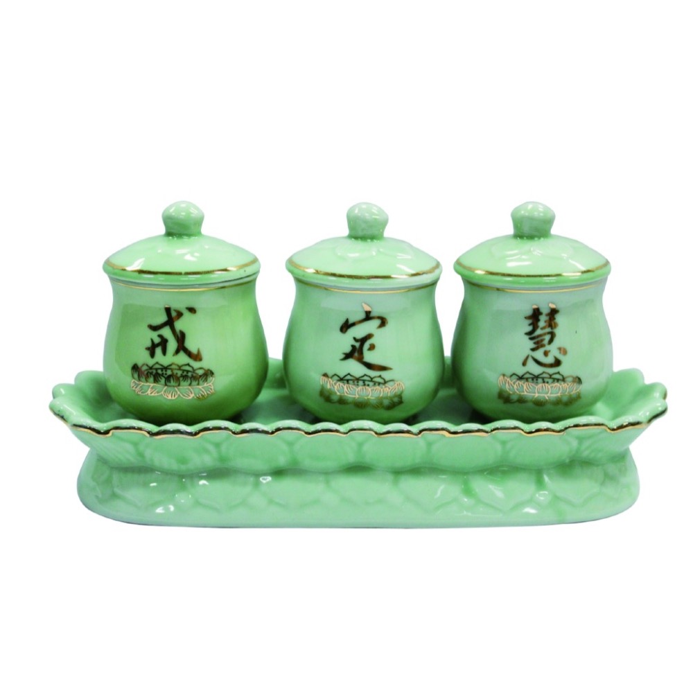 現貨供應 弘喧 戒定慧 三連杯 供杯 水杯 供佛 神明杯 三佛 敬台 觀音 菩薩 供奉 祭祀 祖先 敬神 聖水 敬茶-細節圖2