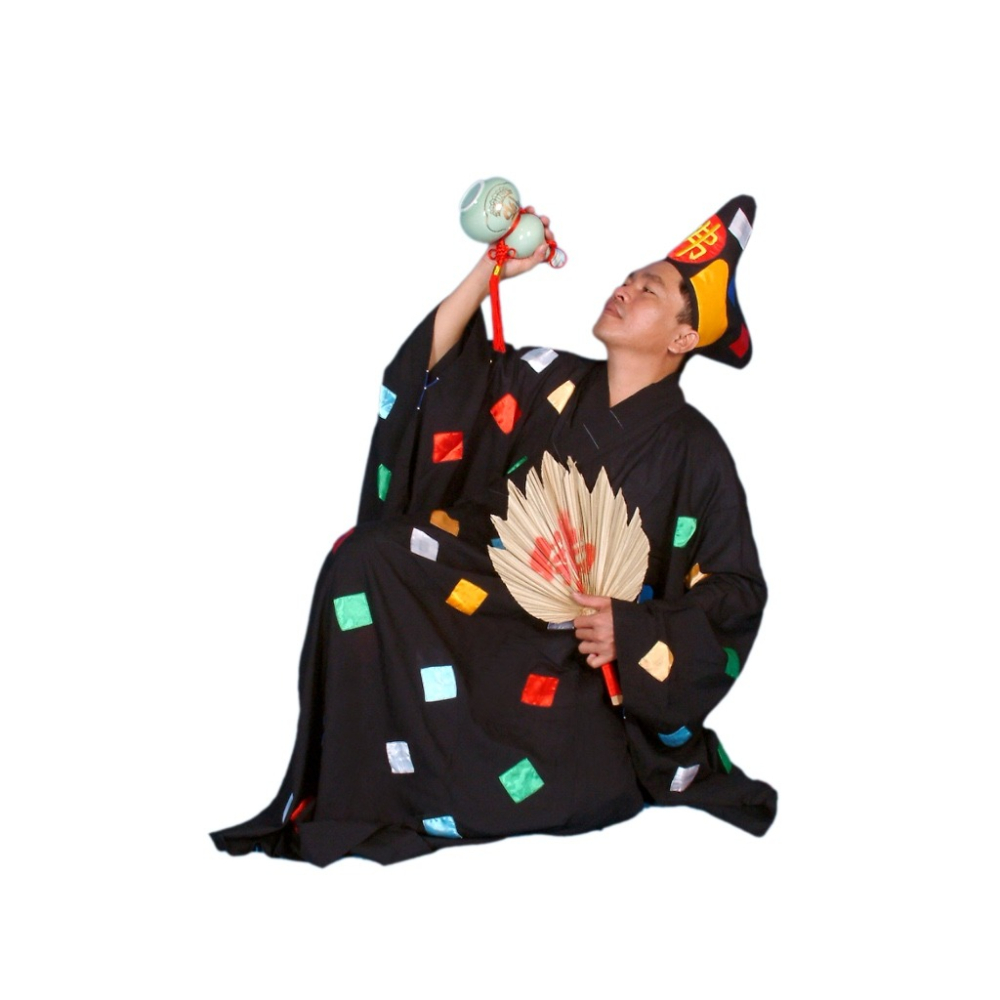 現貨供應 弘喧 濟公帽 和尚 補丁帽 神明帽 乩身帽 布帽 道教 濟公禪師 活佛 神駕 神衣 乞丐 破衣 葫蘆 古裝-細節圖3