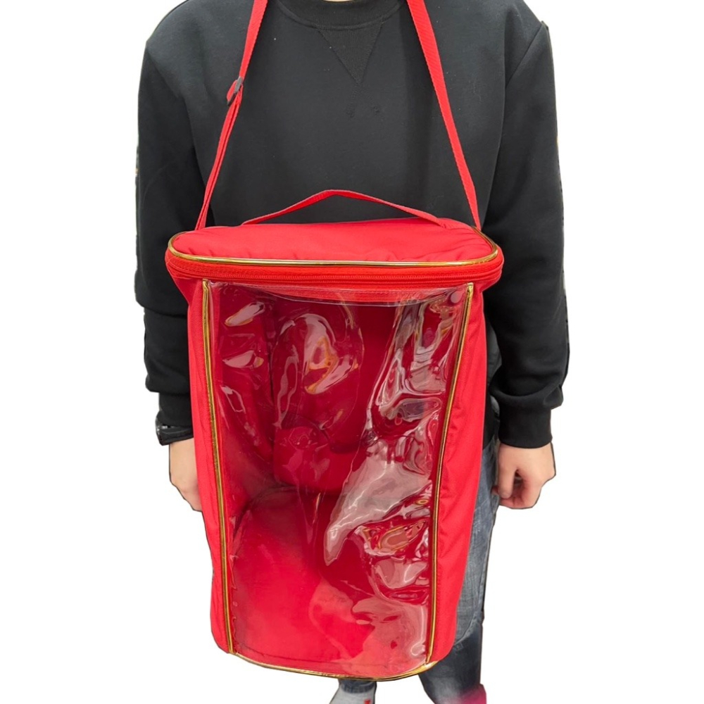 現貨供應 弘喧 神明背帶 徒步 進香 紅色 神明包 防水 便利 遶境 神尊背帶 出巡 會靈 耐用 拜拜 神明用品 請神-細節圖2