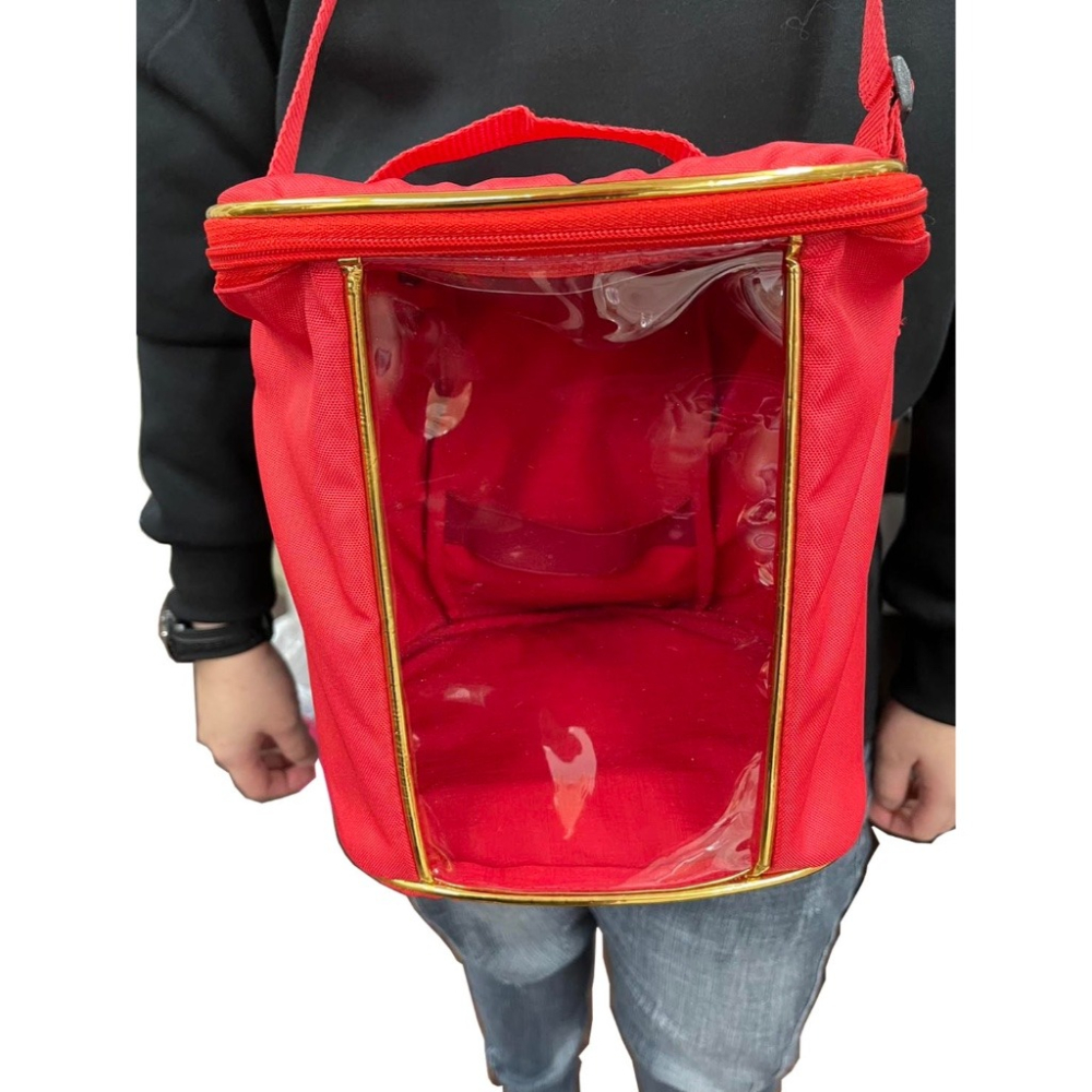 現貨供應 弘喧 神明背帶 徒步 進香 紅色 神明包 防水 便利 遶境 神尊背帶 出巡 會靈 耐用 拜拜 神明用品 請神-細節圖3