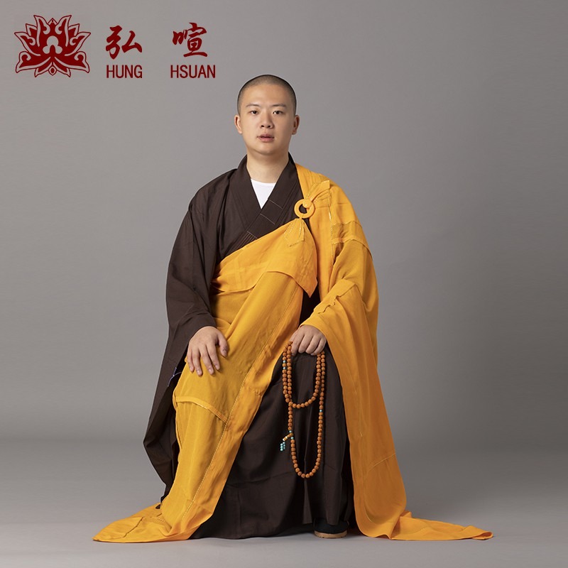 現貨供應 弘喧 僧服 僧人 出家人 披衣 七衣  端莊 嚴肅 法會 禮佛 修行 搭衣 受戒 台麻 七懺衣 佛教 高僧-細節圖5