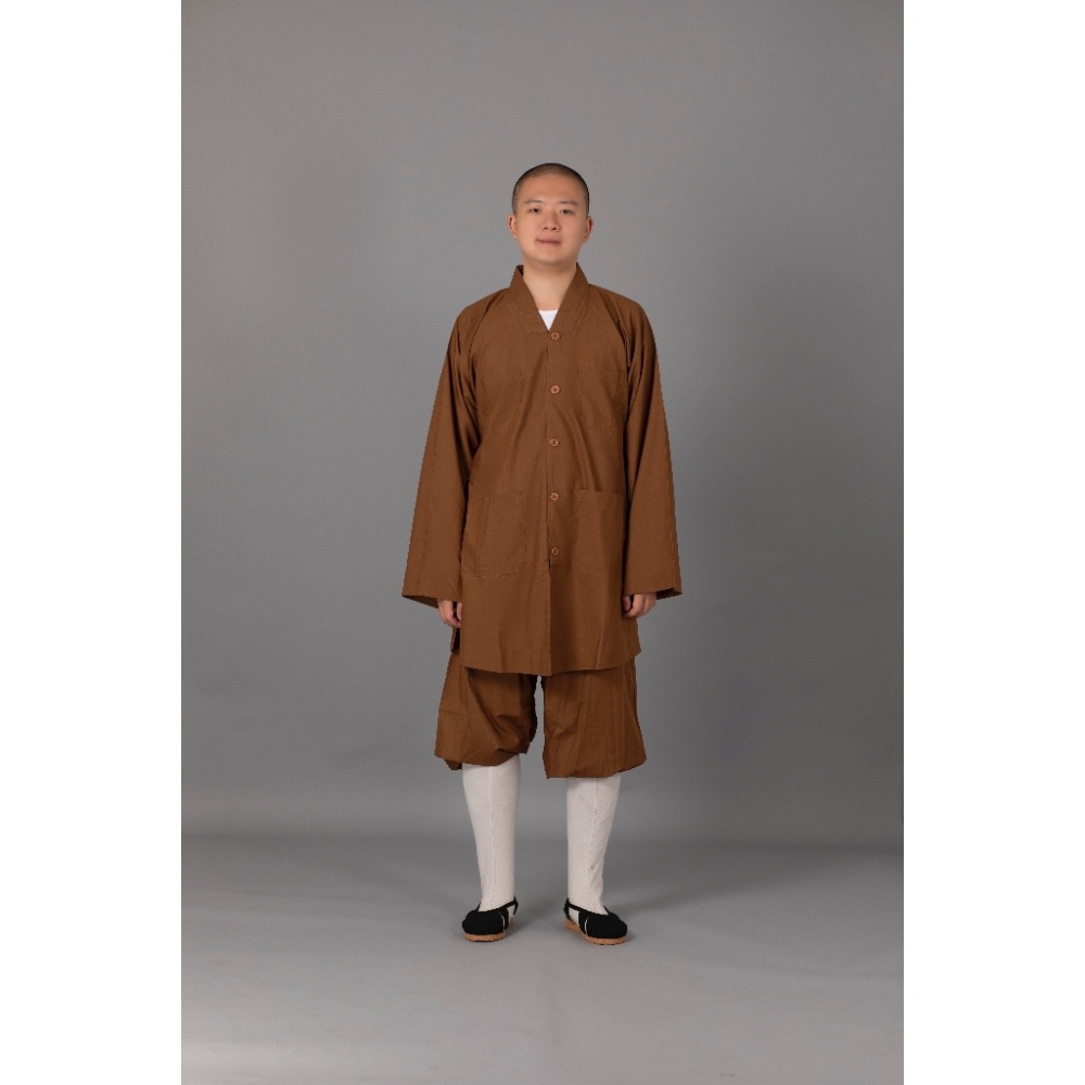 現貨供應 弘喧 佛教 僧服 出家人 衣服 短掛 ＴＲ西裝布 吸汗 柔軟 透氣 和尚 出家眾 僧人 高僧 外出 禮佛-細節圖4