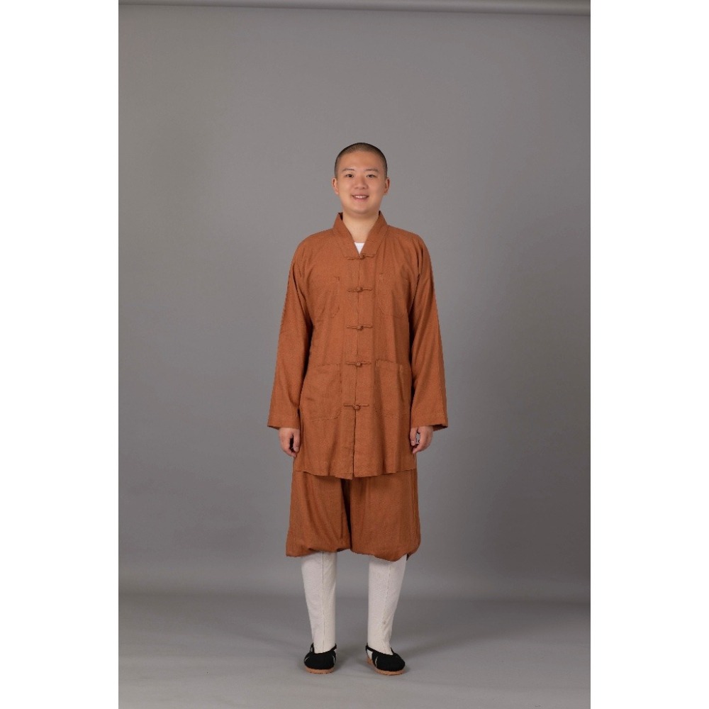 現貨供應 弘喧 佛教 僧服 出家人 衣服 短掛 棉麻竹節 吸汗 柔軟 透氣 和尚 出家眾 僧人 高僧 外出 禮佛-細節圖3