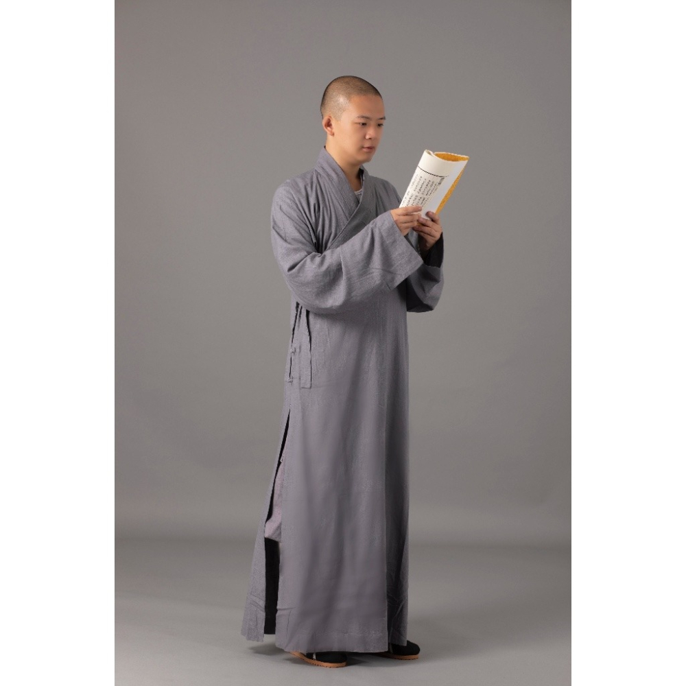 現貨供應 弘喧 佛教 僧服 出家人 衣服 長衫 棉麻竹節布 禪意 吸汗 柔軟 透氣 和尚 出家眾 僧人 高僧 外出 禮佛-細節圖5