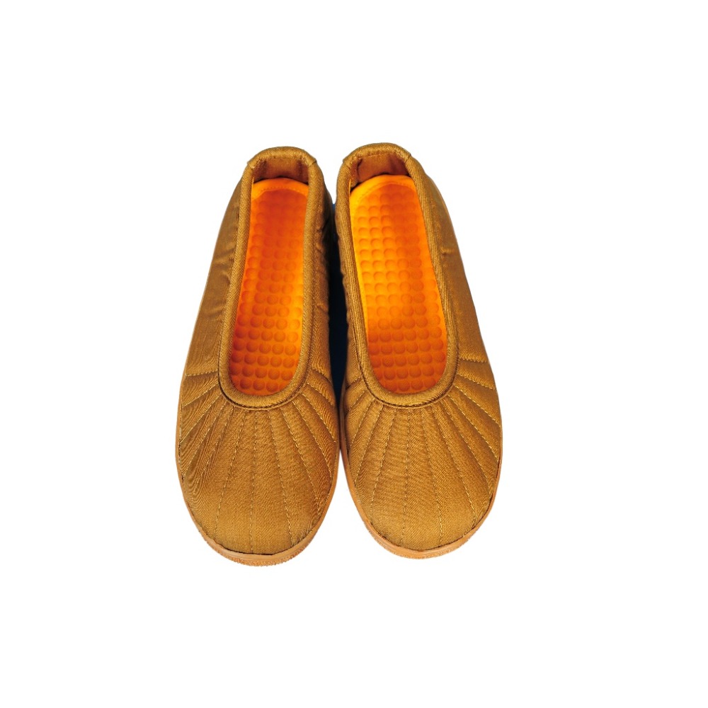 現貨供應 弘喧 居士鞋 黃色 土黃色 功夫鞋 禪修 道鞋 朝聖鞋 道士鞋 宮廟鞋 方便鞋 輕便鞋 廟會 中國風 佛鞋-規格圖2