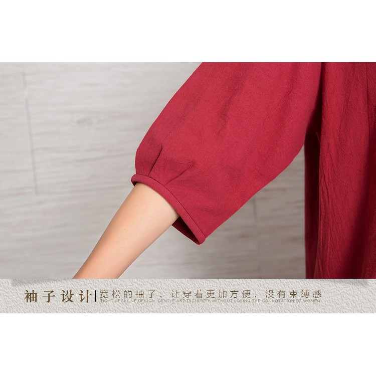 現貨供應 弘喧 女禪服 圓領 全棉竹结 休閒服 舒適 透氣 吸汗 美觀-細節圖8