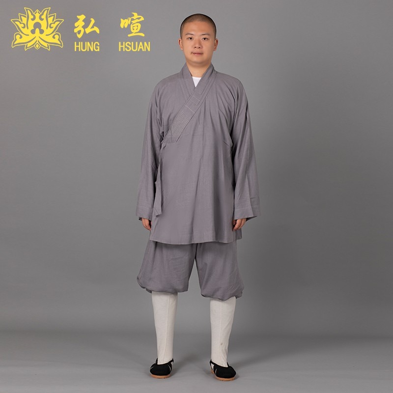 現貨供應 弘喧 佛教 僧服 出家人 衣服 短褂 羅漢褂 棉麻竹結 禪意 吸汗 柔軟 透氣 唸經 法會-細節圖4