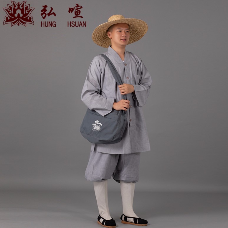現貨供應 弘喧 佛教 僧服 出家人 衣服 短褂 米通布 日本涼絲 竹紗布 禪意 吸汗 柔軟 透氣 僧人-細節圖3