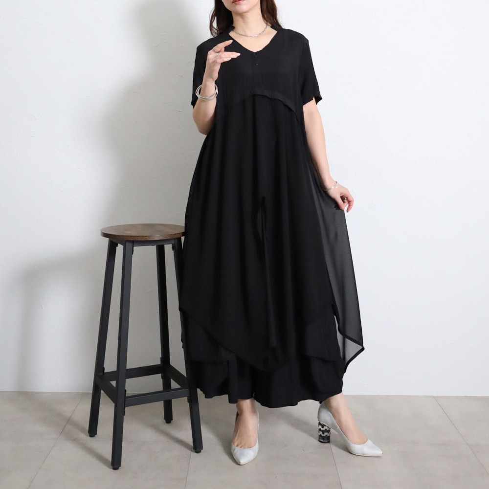 BRILLANTE 大阪 順滑質感百褶拼接洋裝：側邊動態美感設計・大人感優雅直筒剪裁 2026春夏新品-細節圖10