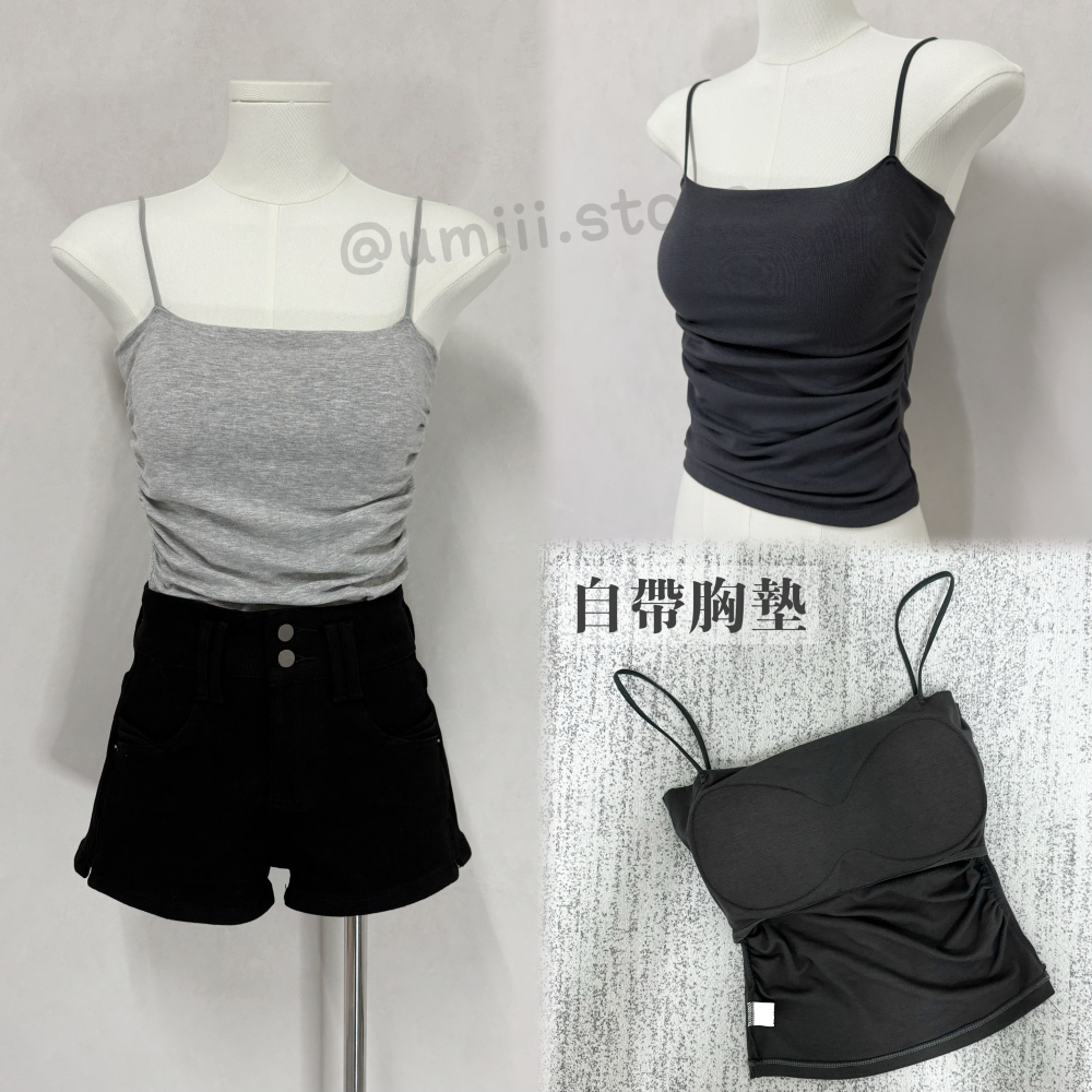 現貨+預購 A002【細肩抓皺吊帶背心】-細節圖4