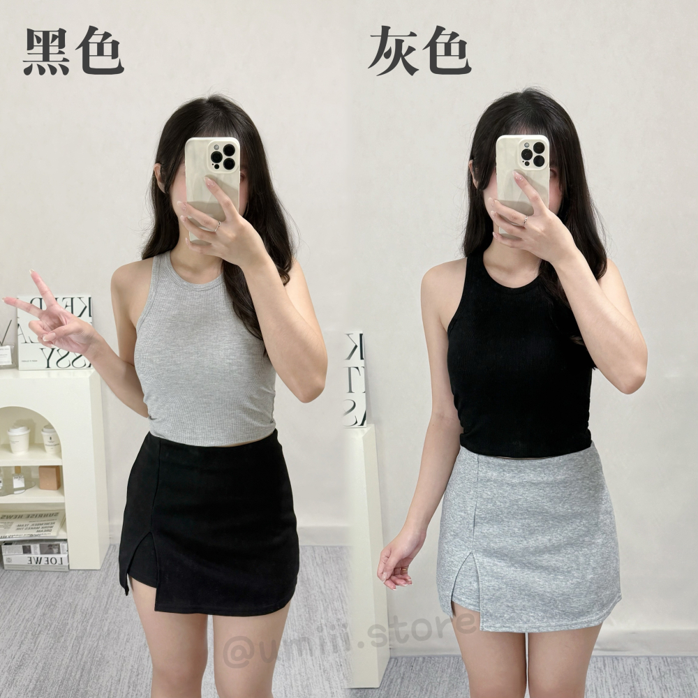 預購 A006【休閒太空棉開衩褲裙】-細節圖2