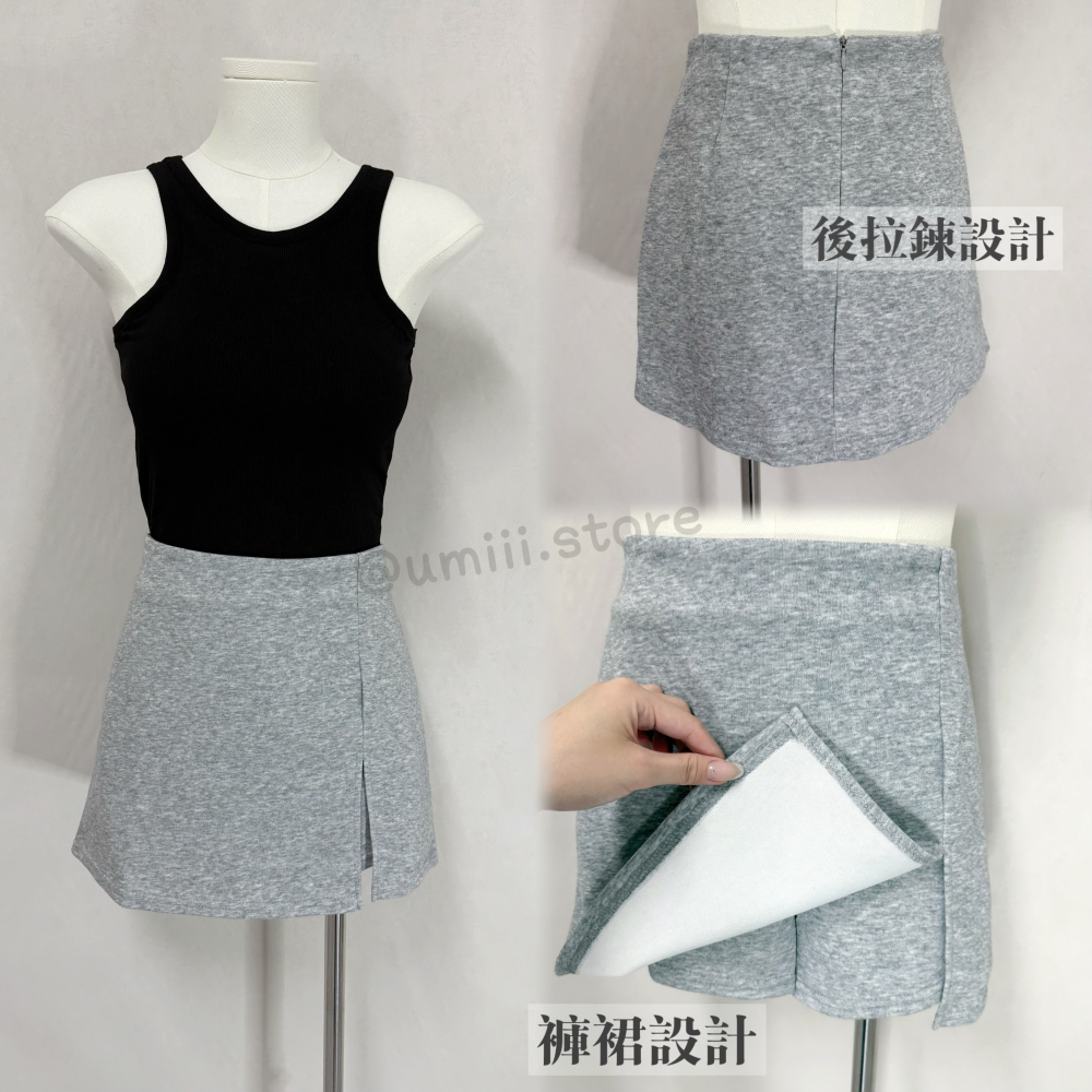 預購 A006【休閒太空棉開衩褲裙】-細節圖4