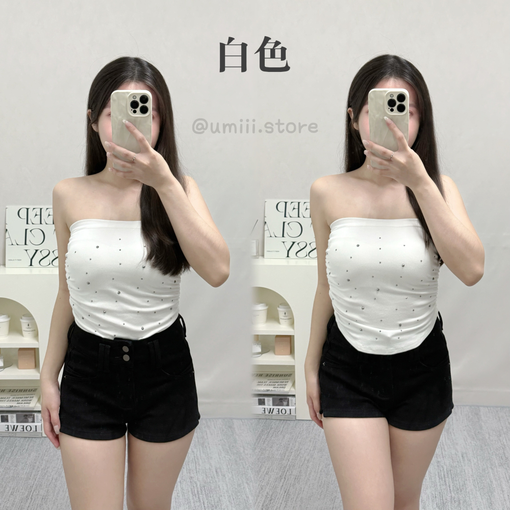 現貨+預購 A009【立體閃鑽平口背心】-細節圖2