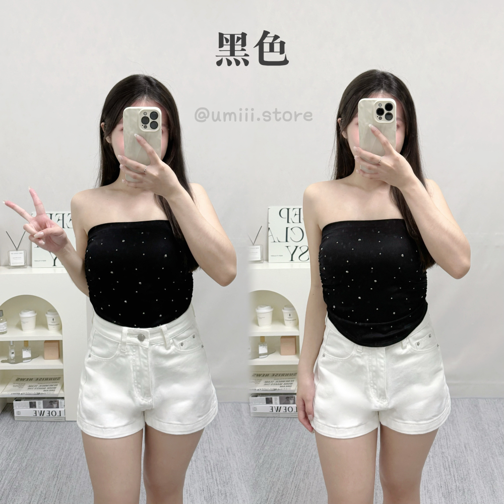 現貨+預購 A009【立體閃鑽平口背心】-細節圖3