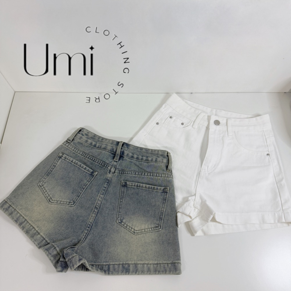 現貨+預購 B001 【百搭水洗高腰牛仔短褲】-細節圖7