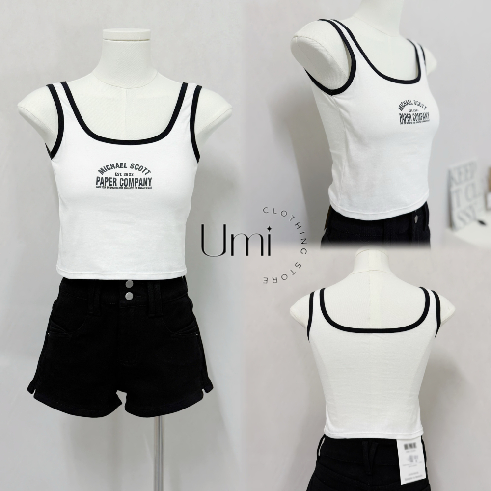 現貨出清！B002【撞色字母短版背心】-細節圖3