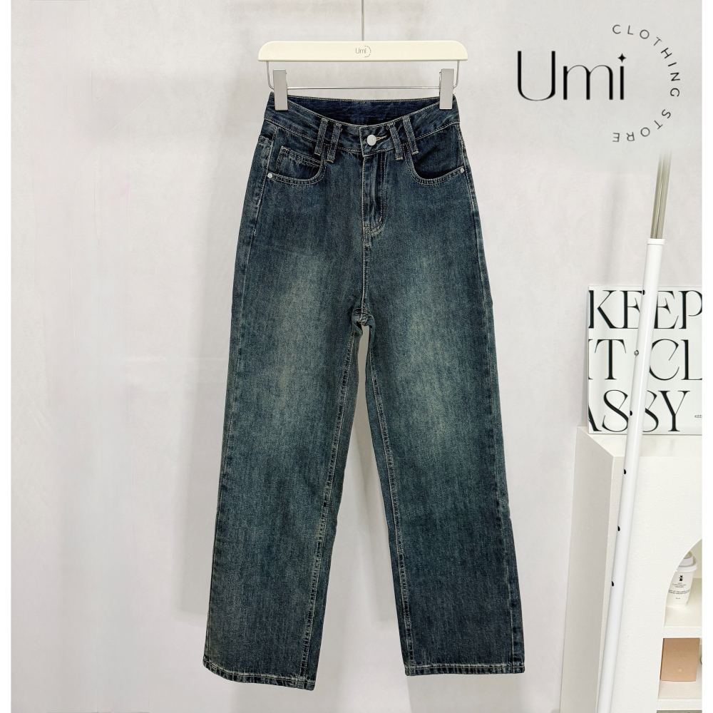 預購 B007【復古舊直筒牛仔褲】-細節圖3