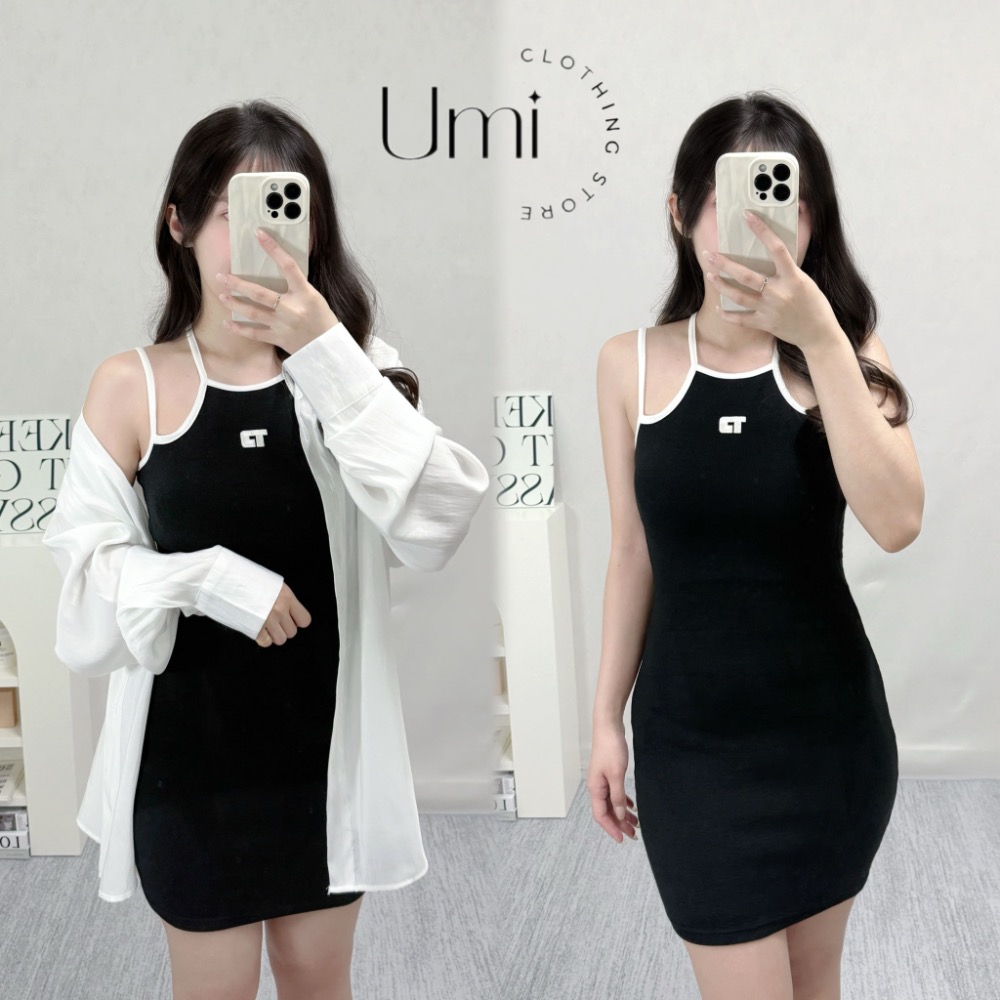 預購 C008【刺繡小標背心短洋+防曬襯衫】-細節圖3