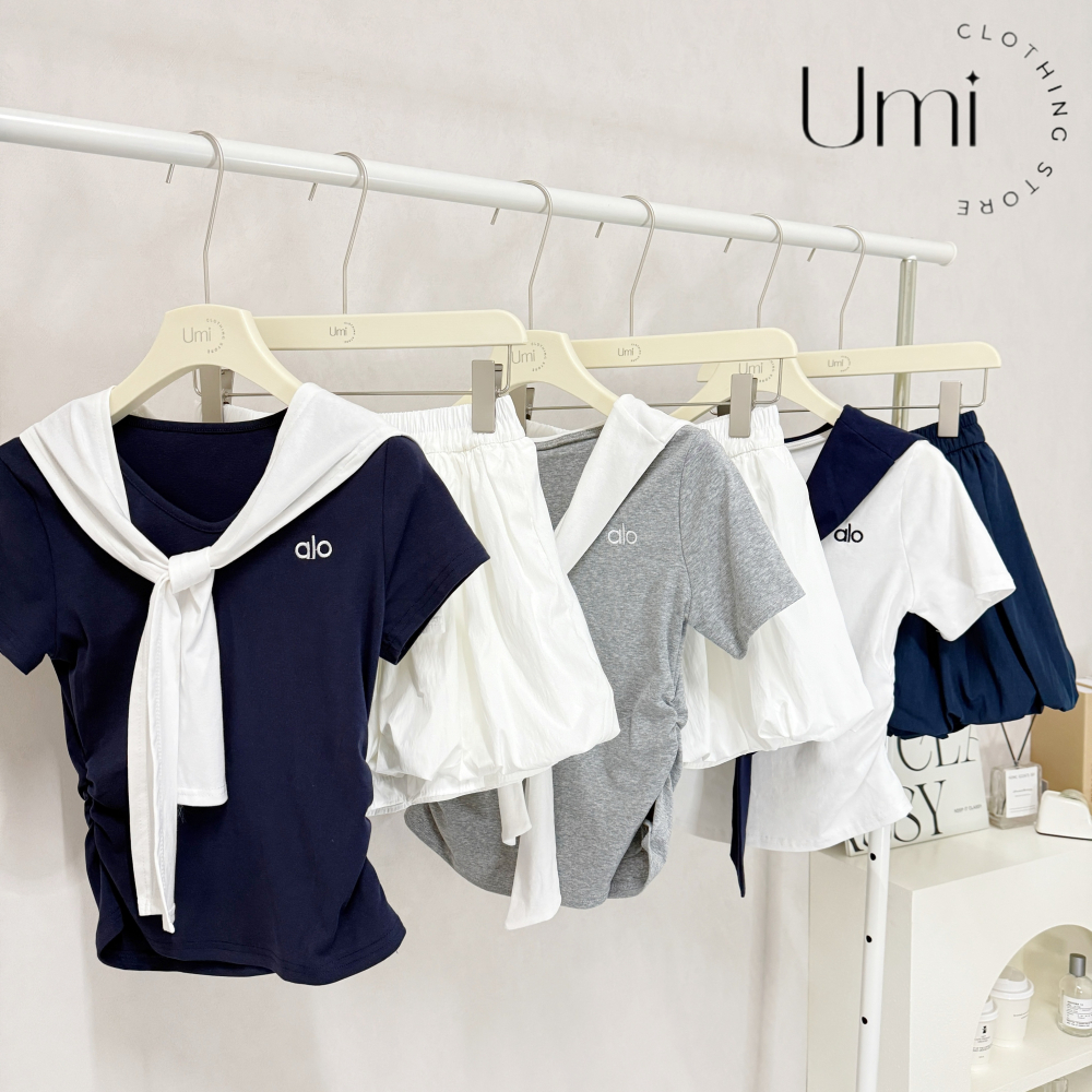 預購 C003【字母刺繡披肩上衣+花苞褲裙套裝】-細節圖6