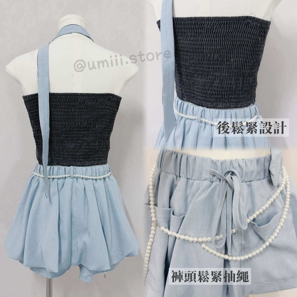 現貨+預購 C005【純慾感拼接繞脖套裝】-細節圖3