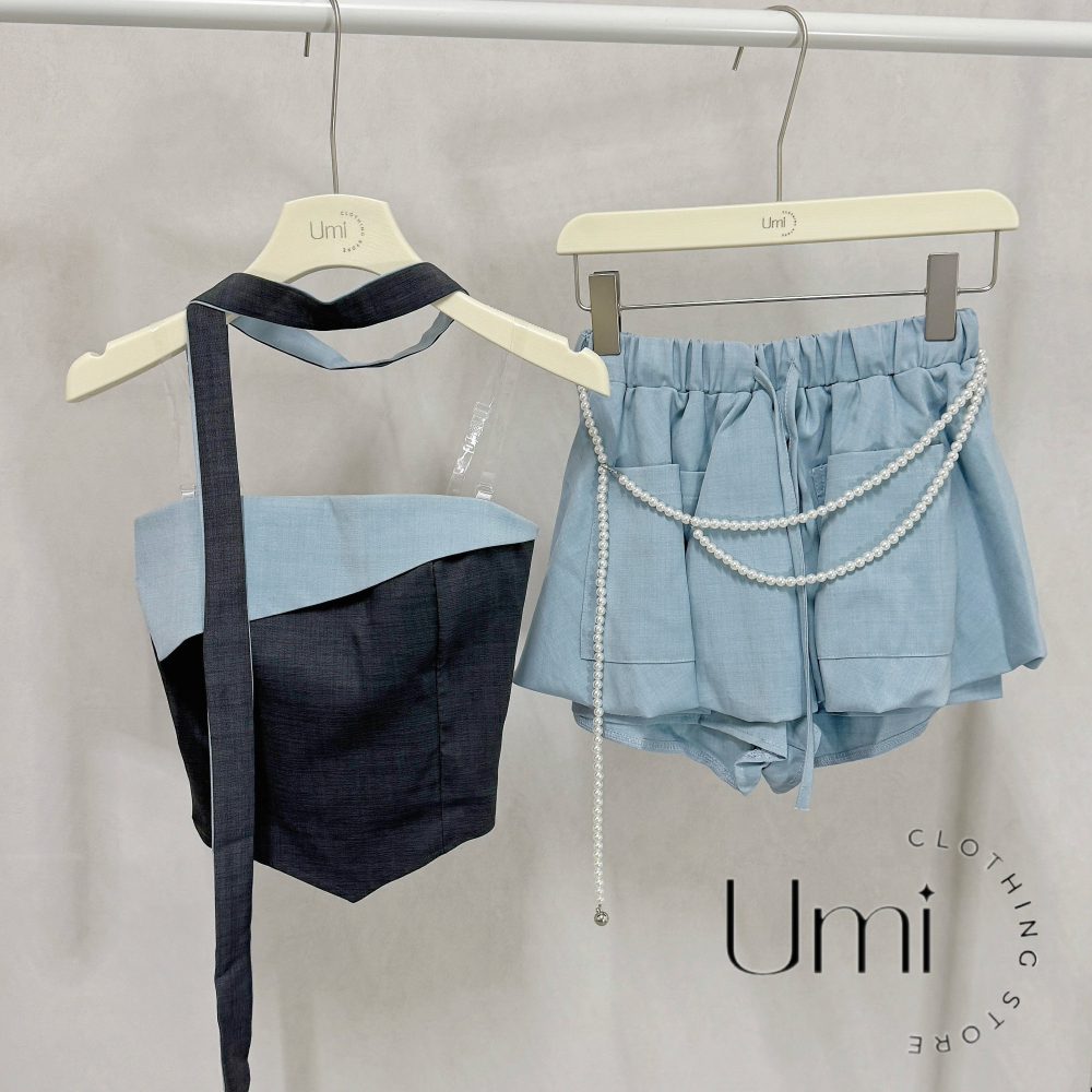 現貨+預購 C005【純慾感拼接繞脖套裝】-細節圖4