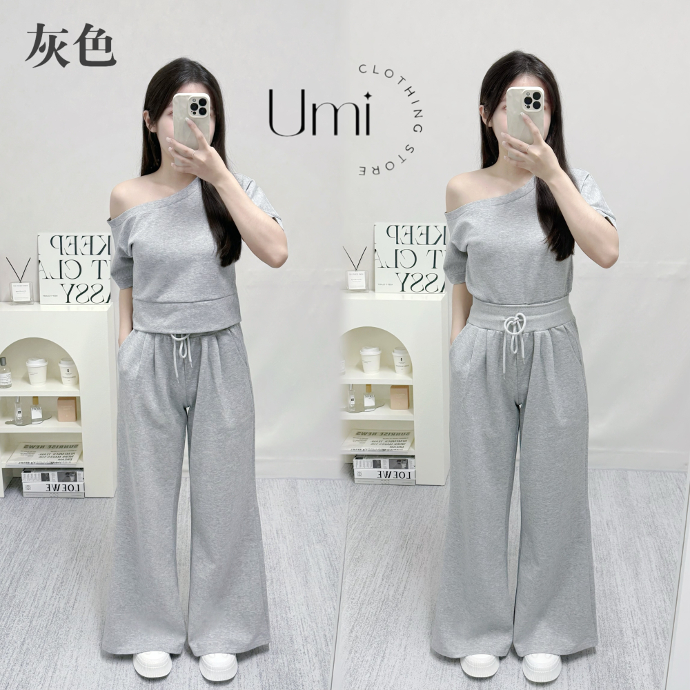 現貨+預購 C010【太空棉斜肩套裝】-細節圖4