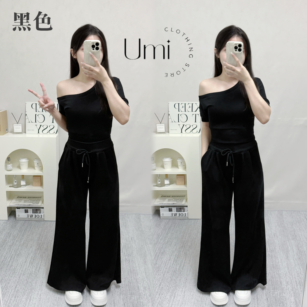 現貨+預購 C010【太空棉斜肩套裝】-細節圖5