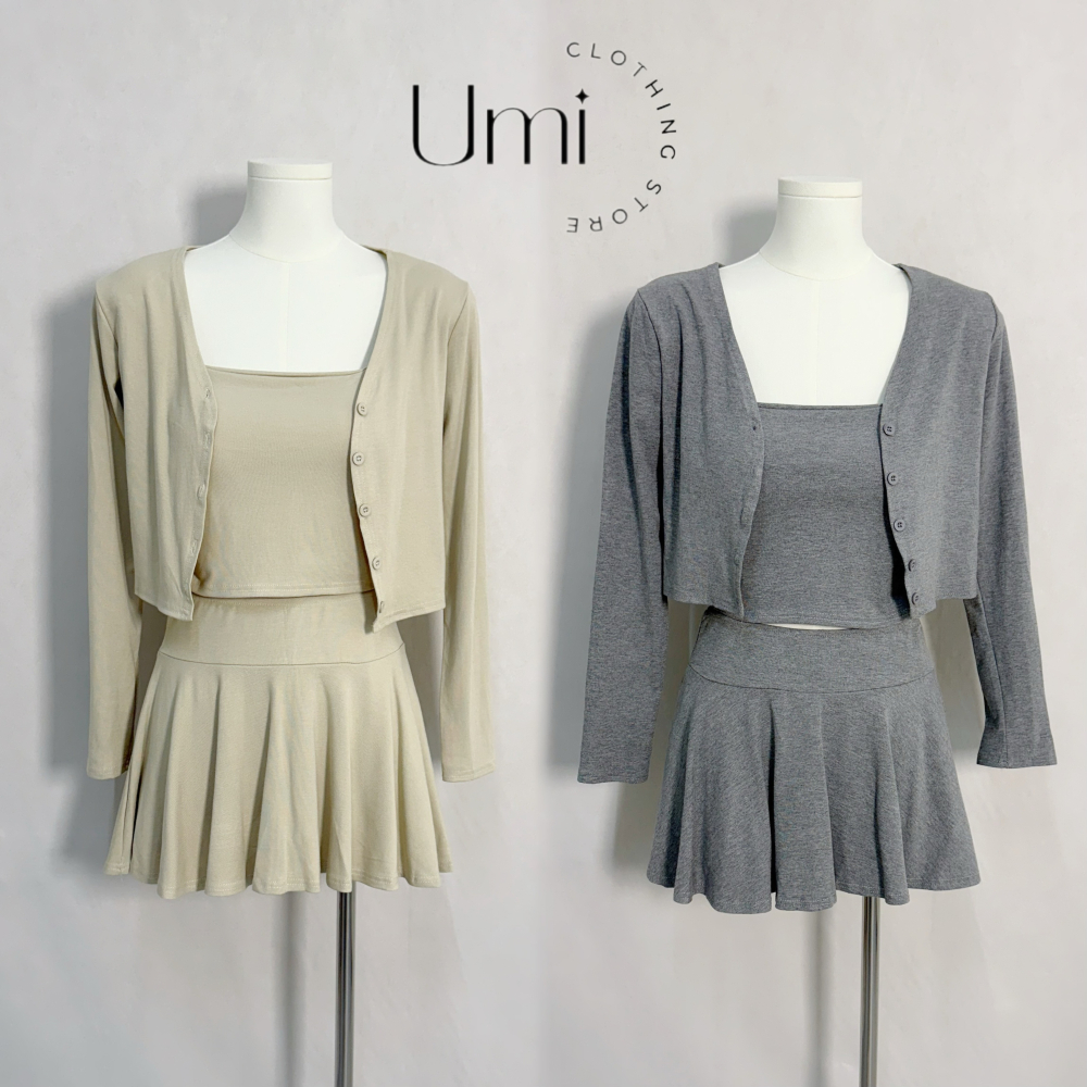 現貨+預購 C017【少女感背心+外套+褲裙 三件套】-細節圖4