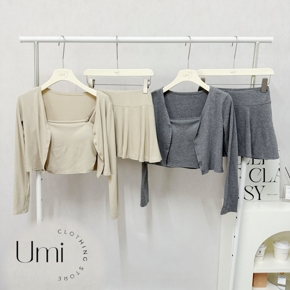 現貨+預購 C017【少女感背心+外套+褲裙 三件套】-細節圖6