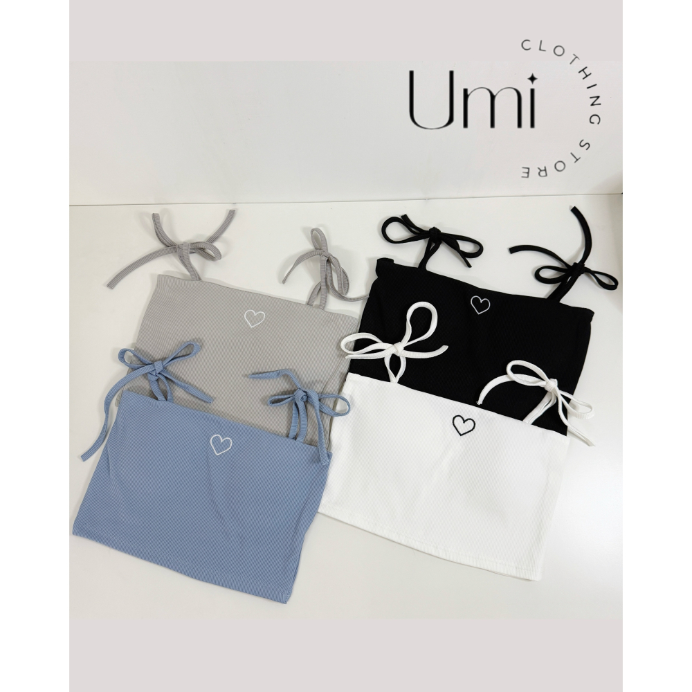 現貨出清！D001【刺繡愛心短版綁帶背心】-細節圖4