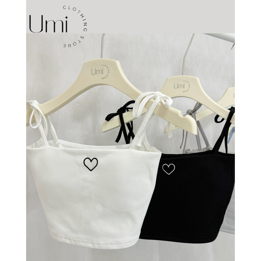 現貨出清！D001【刺繡愛心短版綁帶背心】-細節圖6