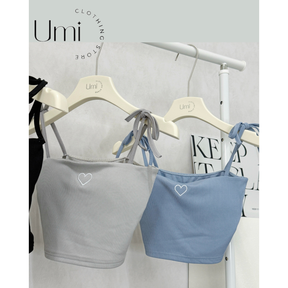 現貨出清！D001【刺繡愛心短版綁帶背心】-細節圖7