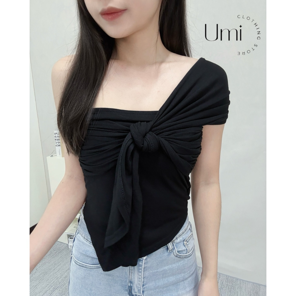 現貨出清！D003【不對稱紐結上衣】-細節圖3