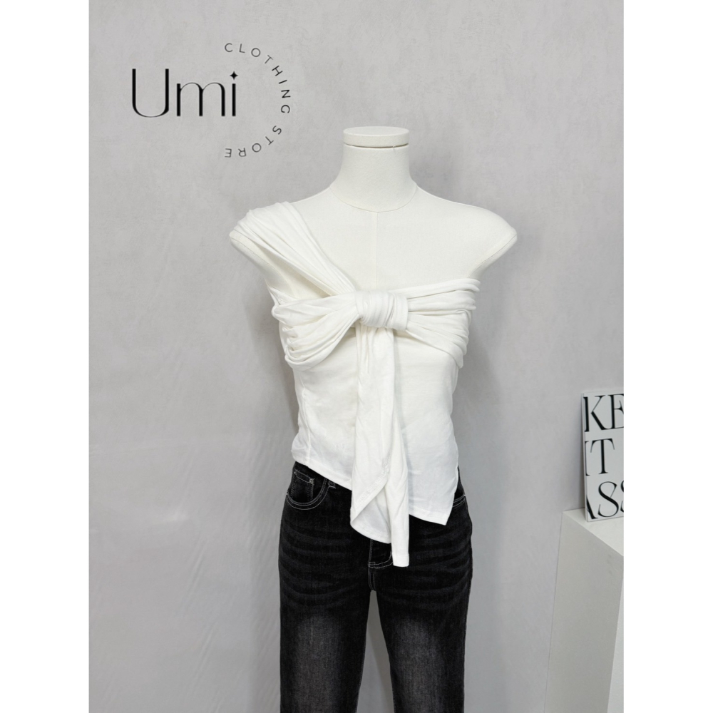 現貨出清！D003【不對稱紐結上衣】-細節圖5