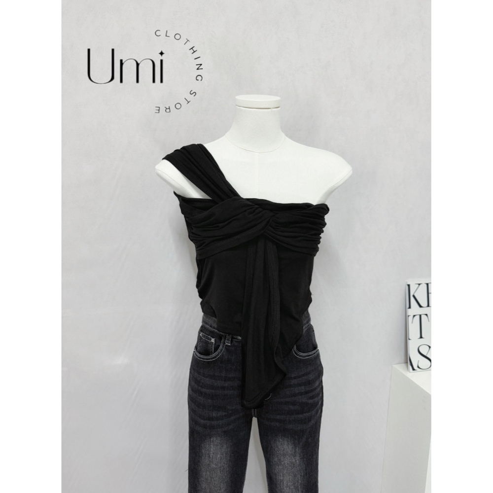 現貨出清！D003【不對稱紐結上衣】-細節圖7